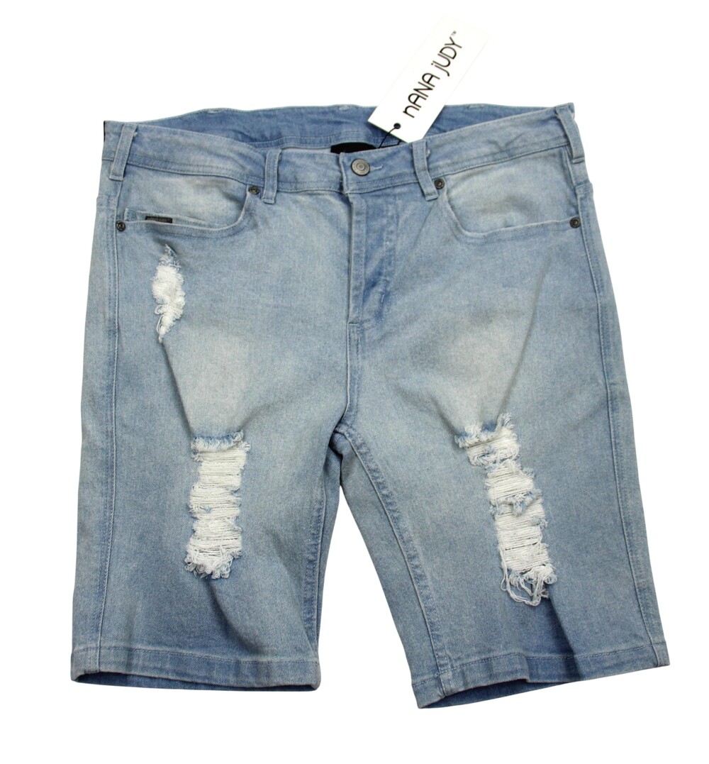 Nana Judy Thrift Short Mens 32 Vintage Indigo Distressed Denim Shorts Bermuda